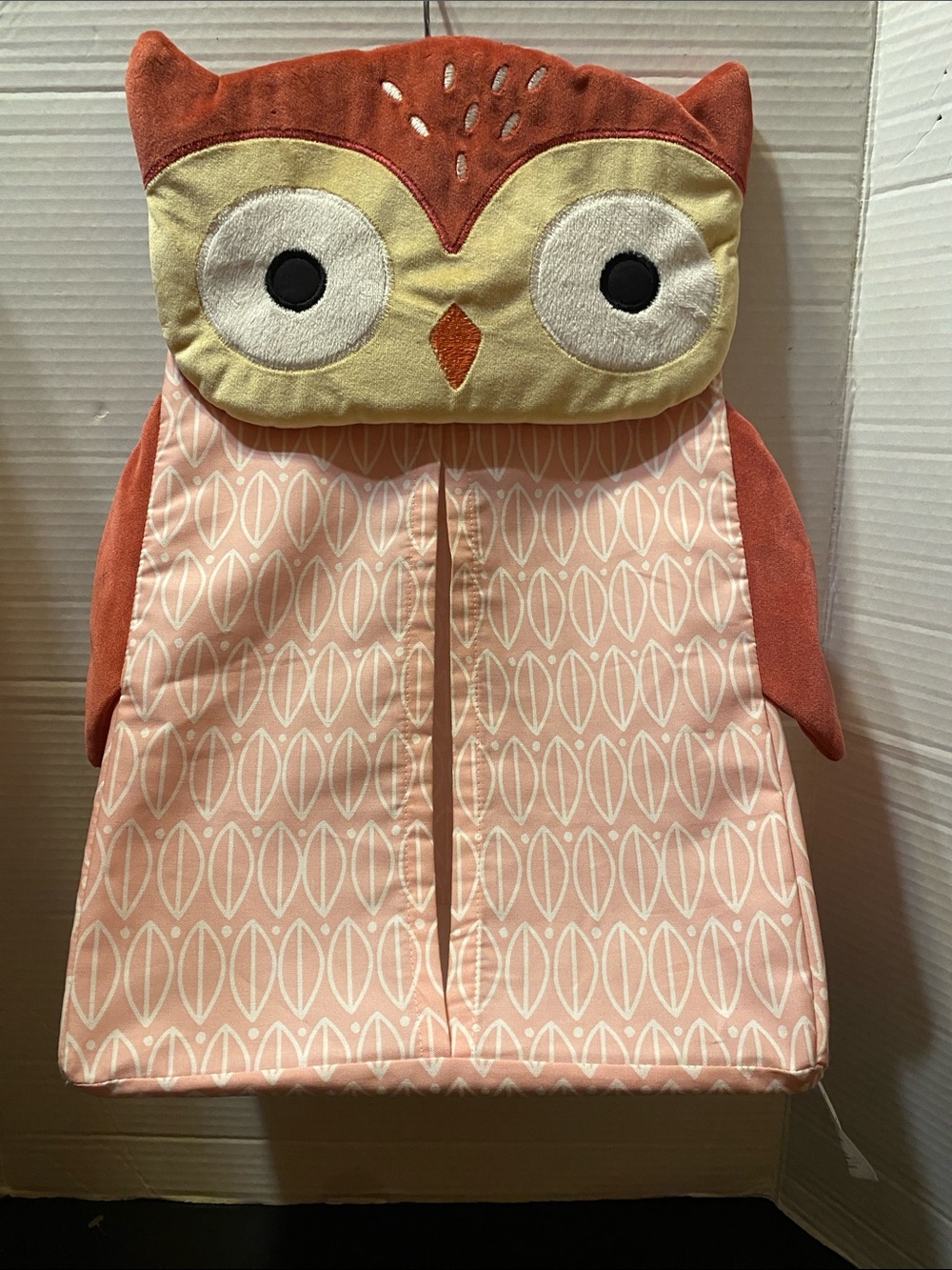 Plush Owl Kids Storage Organizer - Pink and Coral